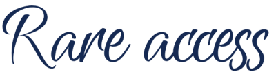 Cursive text reading 'Rare access' on a white background.