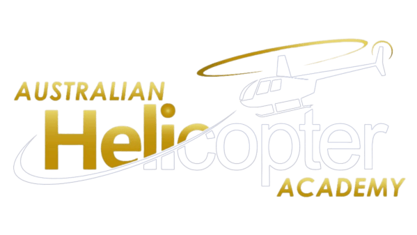 Logo: Australian Helicopter Academy with a gold helicopter illustration.